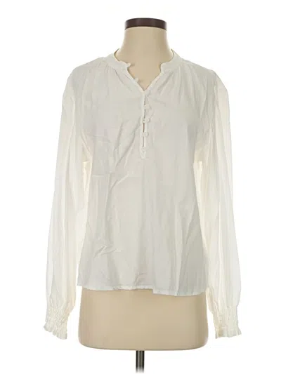 Pre-owned Cloth & Stone Long Sleeve Henley Shirt In Ivory