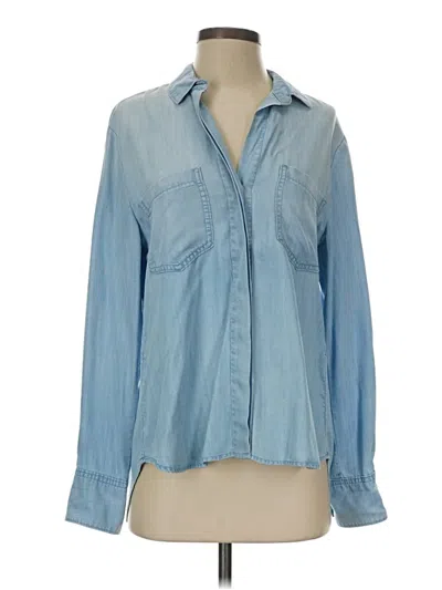 Pre-owned Cloth & Stone Long Sleeve Polo Shirt In Blue