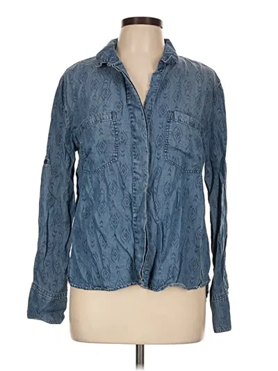 Pre-owned Cloth & Stone Long Sleeve Polo Shirt In Blue