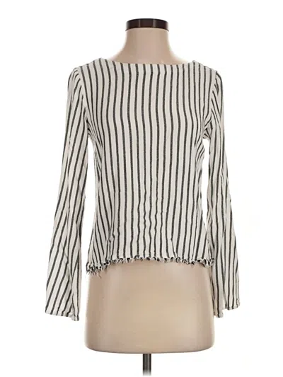 Pre-owned Cloth & Stone Long Sleeve Top Ivory Boatneck Tops