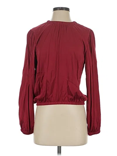 Pre-owned Cloth & Stone Long Sleeve T-shirt In Burgundy