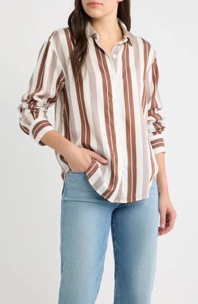 Cloth & Stone Oversize Button-down Shirt In Metallic