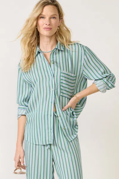 Cloth & Stone Oversized Button Down Shirt In Blue
