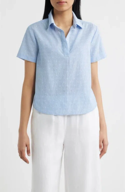 Cloth & Stone Pinstripe Woven Shirt In Blue