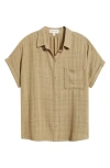 Cloth & Stone Plaid Short Sleeve Button-up Shirt In Green