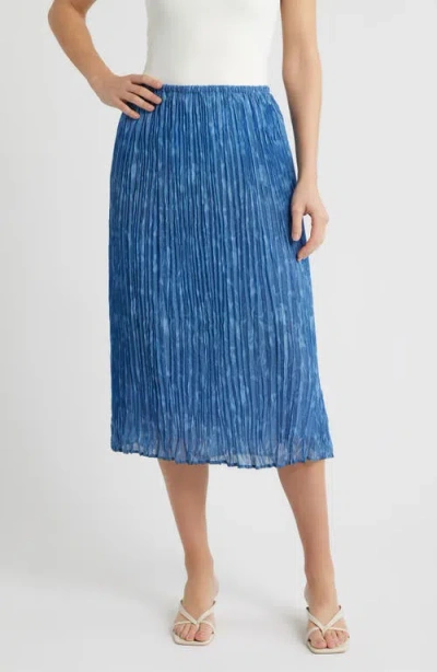 Cloth & Stone Pleated Midi Skirt In Blue