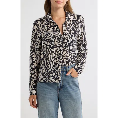 Cloth & Stone Print Two-pocket Button-down Shirt In Multi