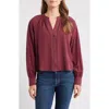 Cloth & Stone Shirred Button-up Shirt In Brown