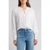 Cloth & Stone Shirred Button-up Shirt In White