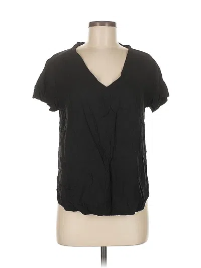 Pre-owned Cloth & Stone Short Sleeve Blouse In Black