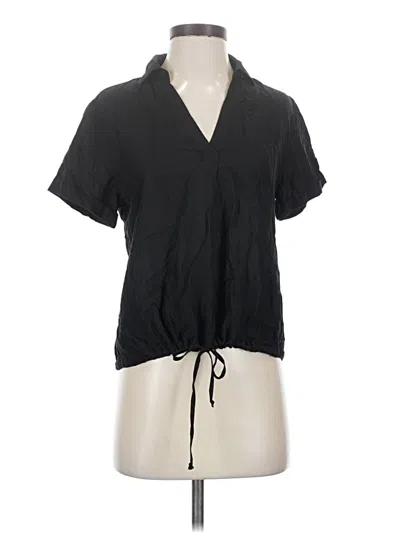 Pre-owned Cloth & Stone Short Sleeve Blouse In Black