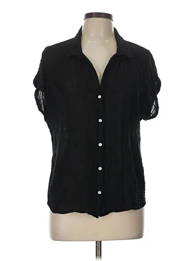 Pre-owned Cloth & Stone Short Sleeve Blouse In Black
