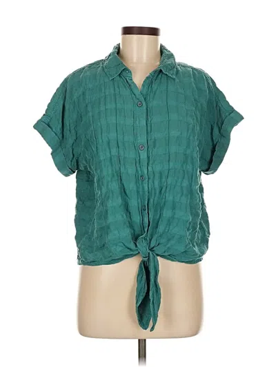 Pre-owned Cloth & Stone Short Sleeve Blouse In Blue