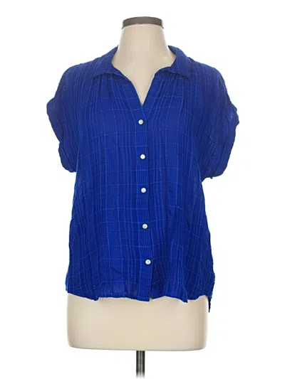 Pre-owned Cloth & Stone Short Sleeve Blouse In Blue