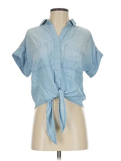Pre-owned Cloth & Stone Short Sleeve Blouse In Blue