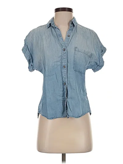 Pre-owned Cloth & Stone Short Sleeve Blouse In Blue