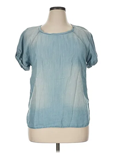 Pre-owned Cloth & Stone Short Sleeve Blouse In Blue