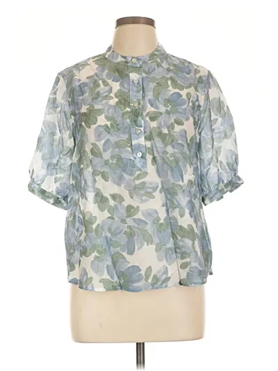 Pre-owned Cloth & Stone Short Sleeve Blouse In Blue