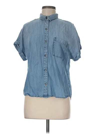 Pre-owned Cloth & Stone Short Sleeve Blouse In Blue