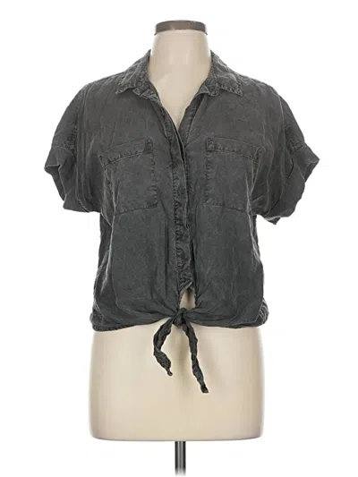 Pre-owned Cloth & Stone Short Sleeve Blouse In Gray