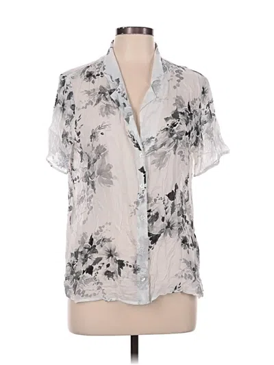 Pre-owned Cloth & Stone Short Sleeve Blouse In Gray