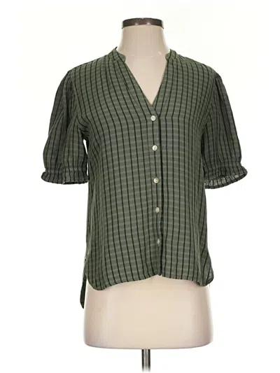 Pre-owned Cloth & Stone Short Sleeve Blouse In Green