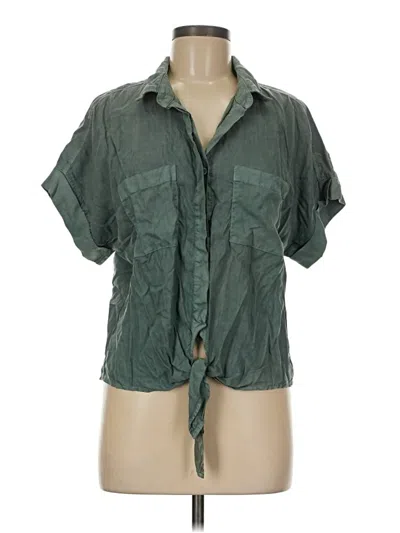 Pre-owned Cloth & Stone Short Sleeve Blouse In Green