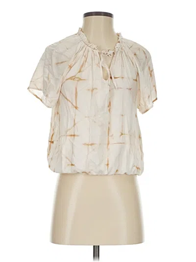 Pre-owned Cloth & Stone Short Sleeve Blouse In Ivory