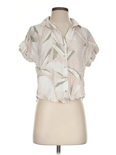 Pre-owned Cloth & Stone Short Sleeve Blouse In Ivory