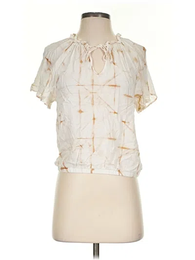 Pre-owned Cloth & Stone Short Sleeve Blouse In Ivory