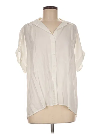 Pre-owned Cloth & Stone Short Sleeve Blouse In Ivory