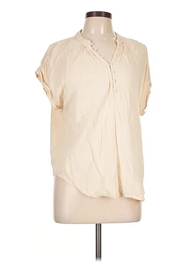 Pre-owned Cloth & Stone Short Sleeve Blouse In Ivory