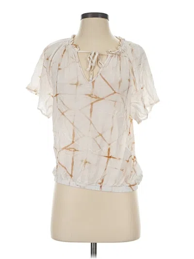 Pre-owned Cloth & Stone Short Sleeve Blouse In Ivory