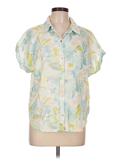 Pre-owned Cloth & Stone Short Sleeve Blouse In Ivory
