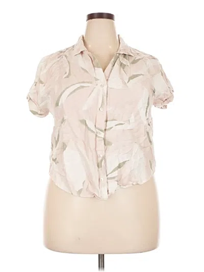 Pre-owned Cloth & Stone Short Sleeve Blouse In Ivory