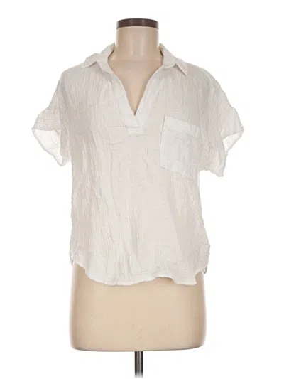 Pre-owned Cloth & Stone Short Sleeve Blouse In Ivory
