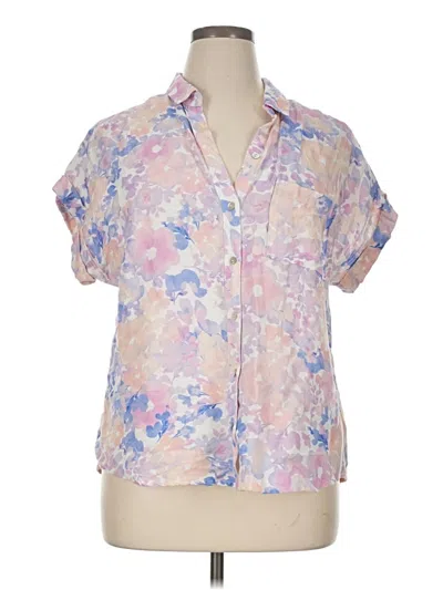 Pre-owned Cloth & Stone Short Sleeve Blouse In Pink