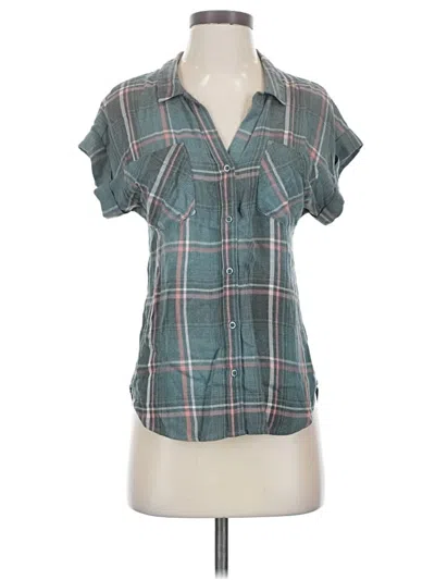 Pre-owned Cloth & Stone Short Sleeve Blouse In Teal