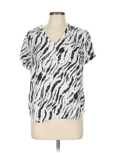 Pre-owned Cloth & Stone Short Sleeve Blouse In White