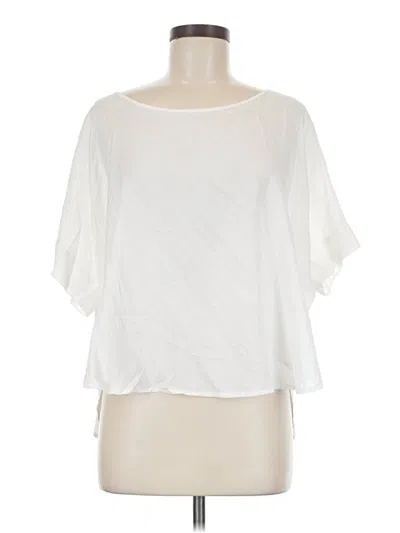 Pre-owned Cloth & Stone Short Sleeve Blouse In White
