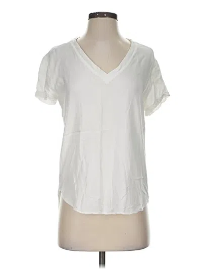Pre-owned Cloth & Stone Short Sleeve Blouse In White