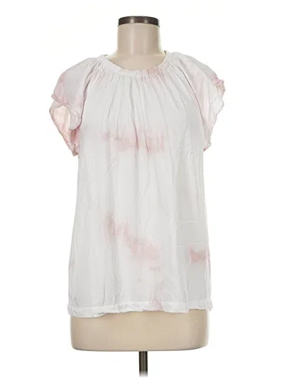 Pre-owned Cloth & Stone Short Sleeve Blouse In White
