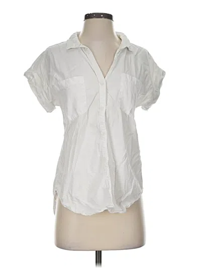 Pre-owned Cloth & Stone Short Sleeve Blouse In White