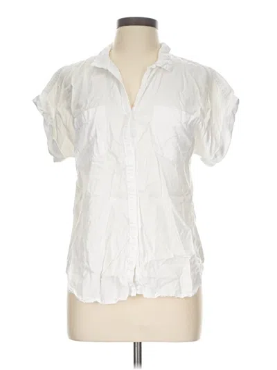 Pre-owned Cloth & Stone Short Sleeve Blouse In White