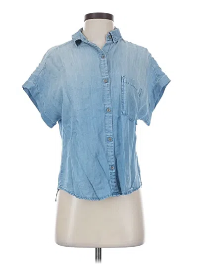 Pre-owned Cloth & Stone Short Sleeve Button Down Shirt In Blue