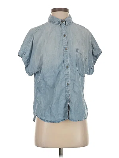 Pre-owned Cloth & Stone Short Sleeve Button Down Shirt In Blue