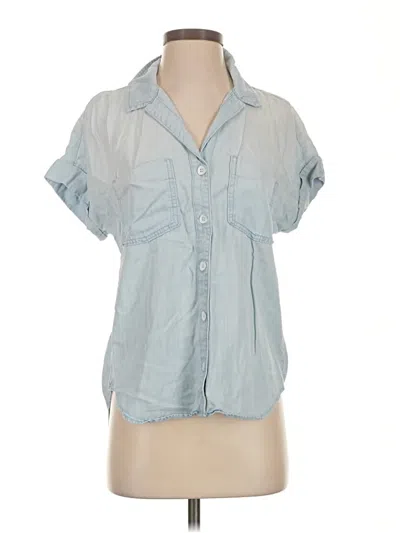 Pre-owned Cloth & Stone Short Sleeve Button Down Shirt In Blue