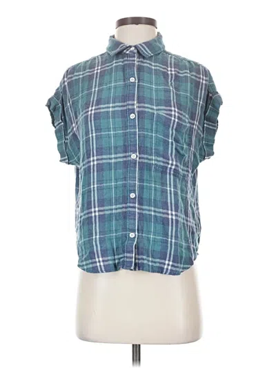 Pre-owned Cloth & Stone Short Sleeve Button Down Shirt In Blue