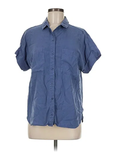 Pre-owned Cloth & Stone Short Sleeve Button Down Shirt In Blue