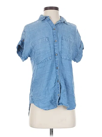 Pre-owned Cloth & Stone Short Sleeve Button Down Shirt In Blue